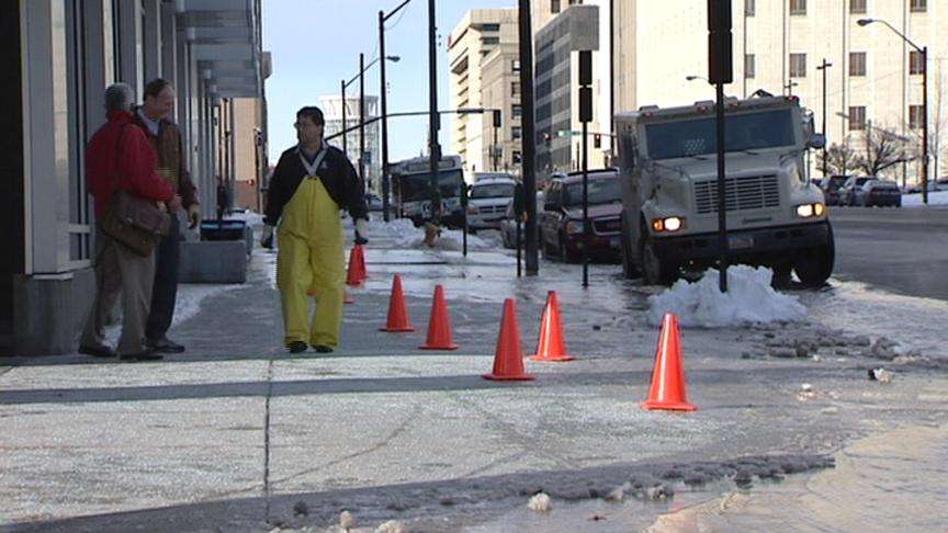 Water Main Break Floods Downtown Block