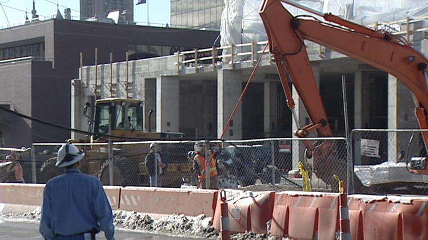Backhoe Pulls Down Power Lines in Downtown Salt Lake