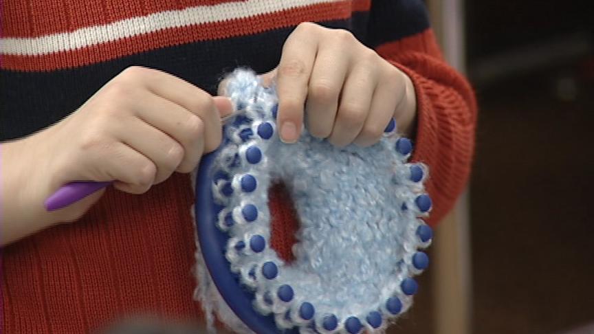 Third Graders Knit Caps for Underprivileged Babies