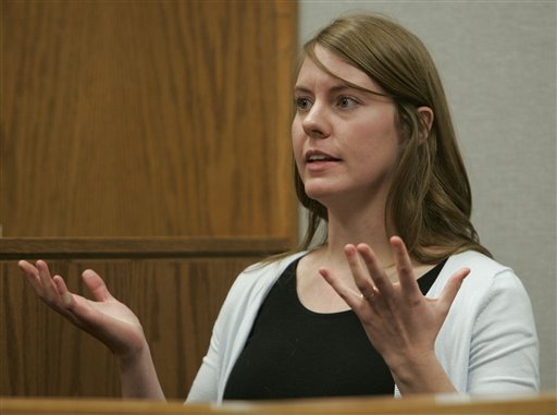 Julianna Myers testifies against her parents, Julia and Lemuel Redd, during their preliminary hearing Wednesday, Dec. 6, 2006, in Provo, Utah. (AP Photo/Douglas C. Pizac, Pool)