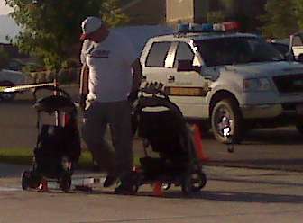 Motorcyclists crash into family party