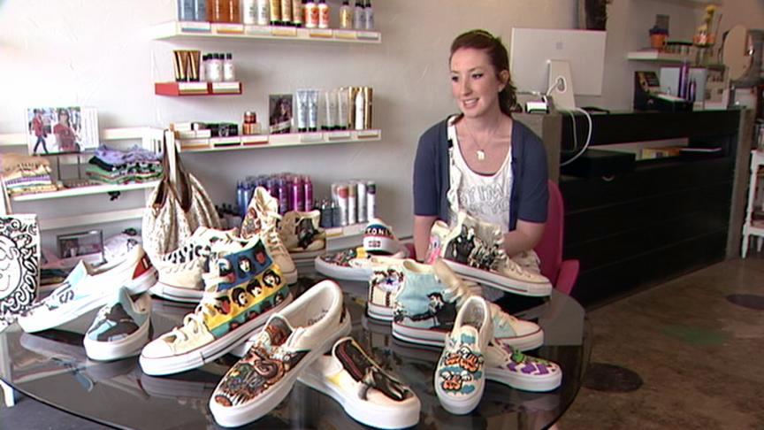 Utah woman turning shoes into art