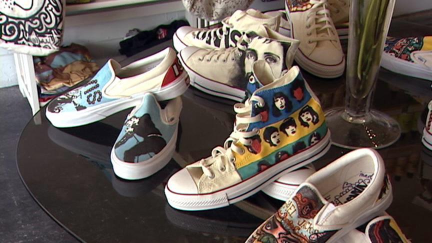 Utah woman turning shoes into art