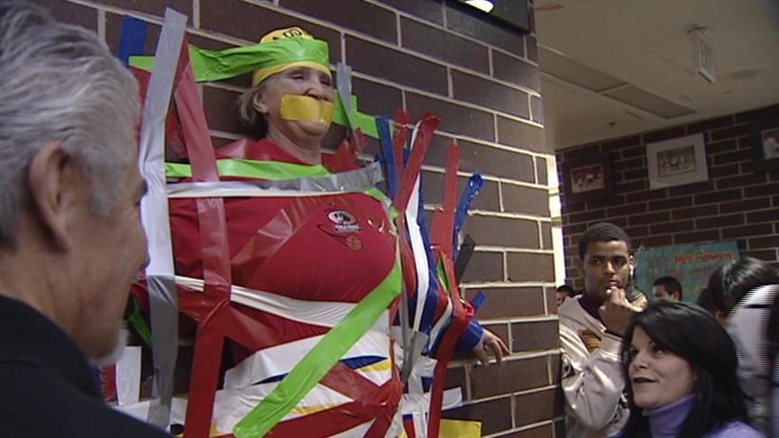 West High Administrator Gets Taped to the Wall