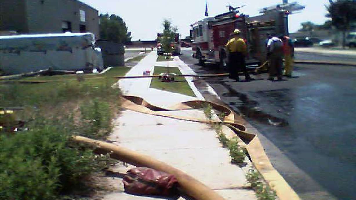 Crews dowse fire in Layton