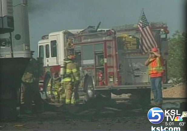 Truck ignites on I-15