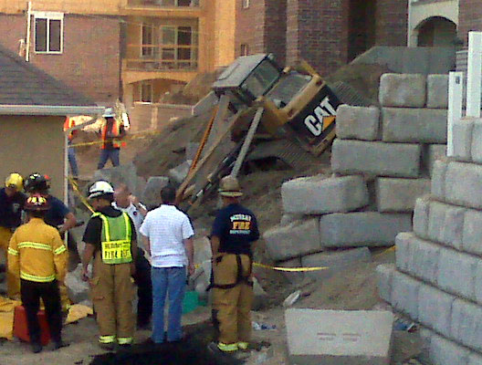 Man rescued after wall collapses