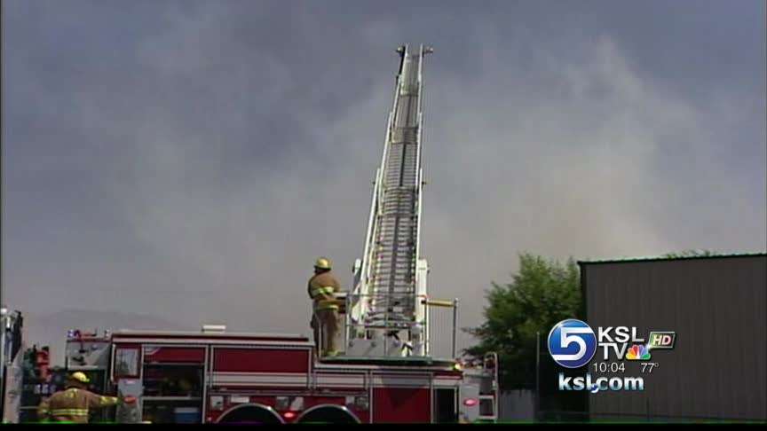 Recycling yard catches fire in Ogden