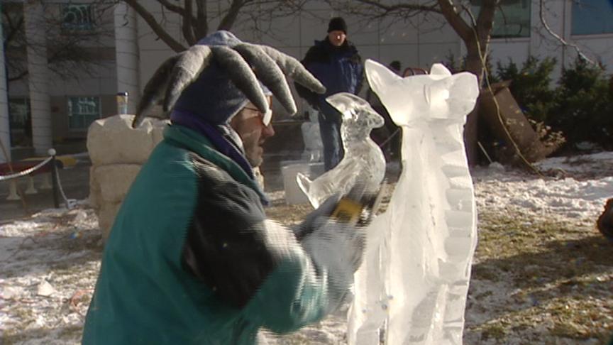 Ice Sculpture at Primary Children's Hospital Brings Christmas Cheer