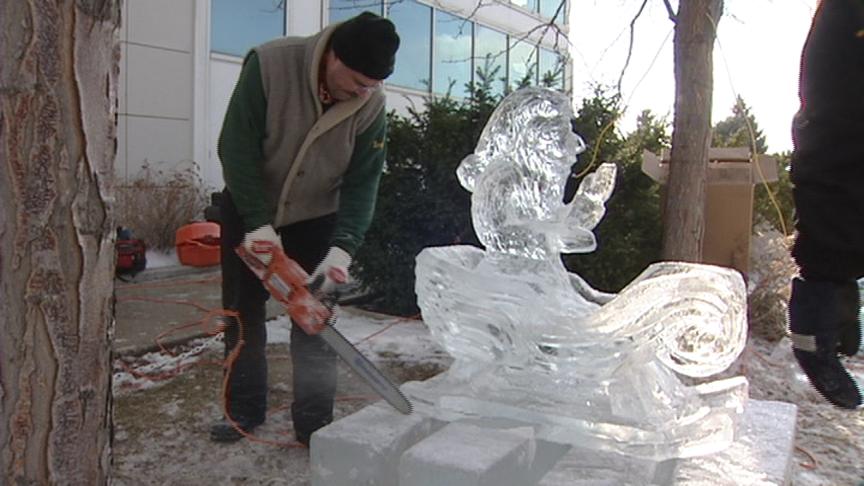 Ice Sculpture at Primary Children's Hospital Brings Christmas Cheer