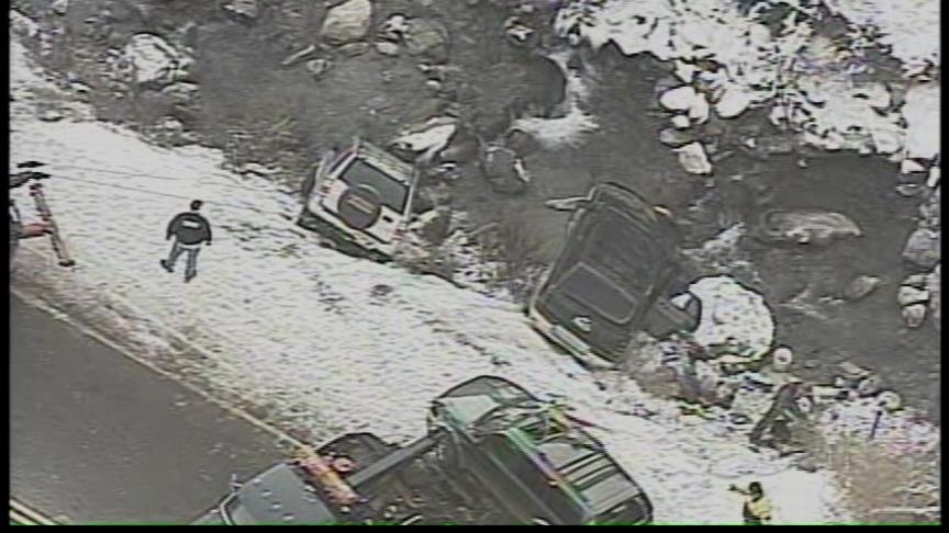 Black Ice Sends Drivers Into a Creek in Big Cottonwood Canyon