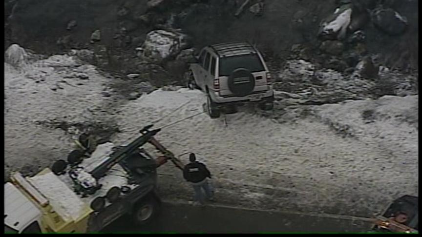 Black Ice Sends Drivers Into a Creek in Big Cottonwood Canyon