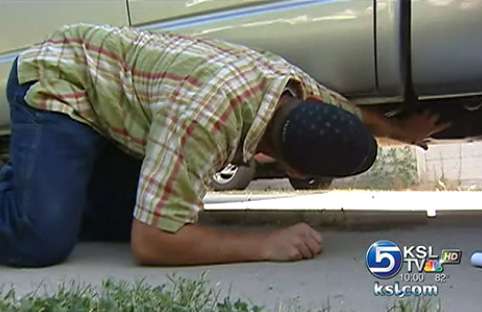 Gas thieves drill truck's tank