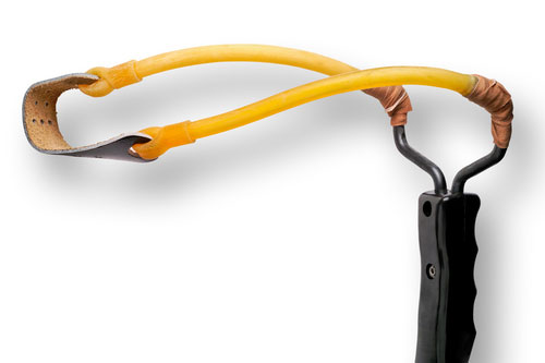 Slingshot wrong way to get girlfriend's attention