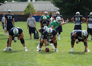 Reynolds at center during spring practice