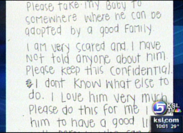 Copy of Note Left with Baby Released