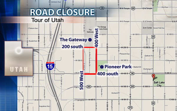 Bicyclists competing in Tour of Utah