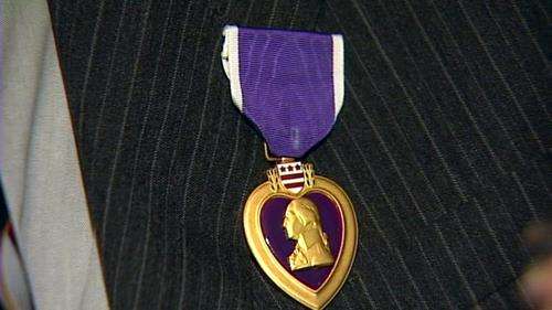 Soldier receives Purple Heart 64 years after battle