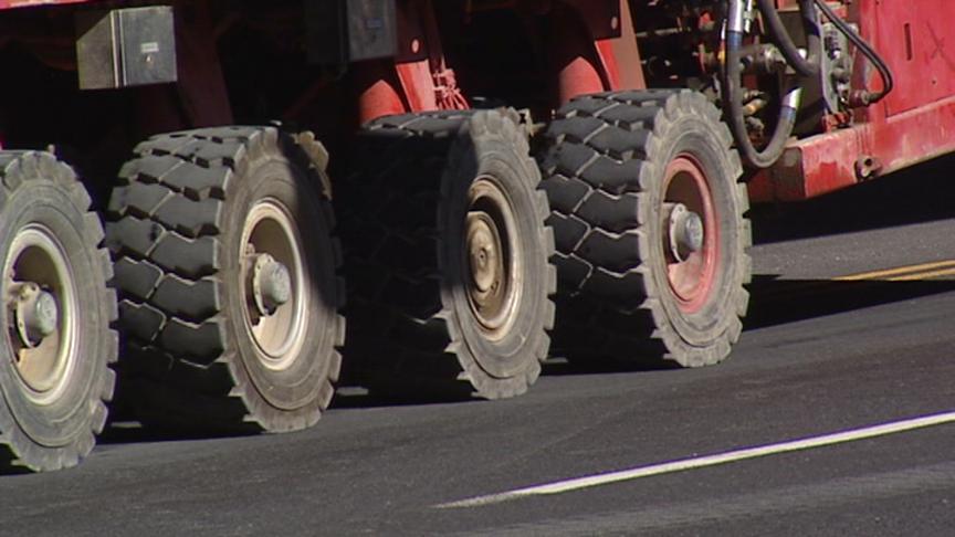 Crews are installing the final freeway bridge of the season