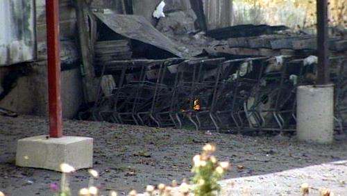Fireworks building burning in Evanston, Wyo.
