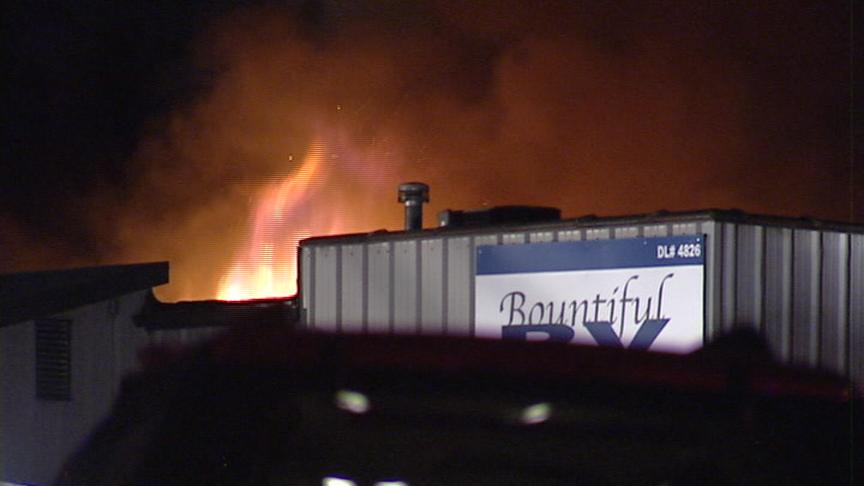 Crews battle fire at Bountiful RV business