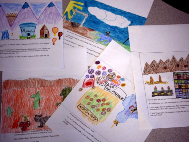 Draper students creating books for children in Peru