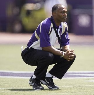 Pre-game chat with UW's head coach