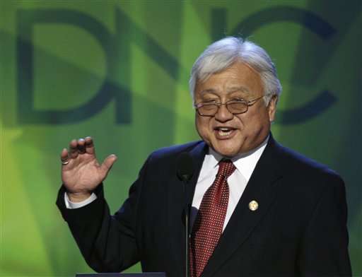 Rep. Mike Honda, D-Calif., speaks at the Democratic National Convention in Denver, Tuesday, Aug. 26, 2008. (AP Photo/Ron Edmonds)
