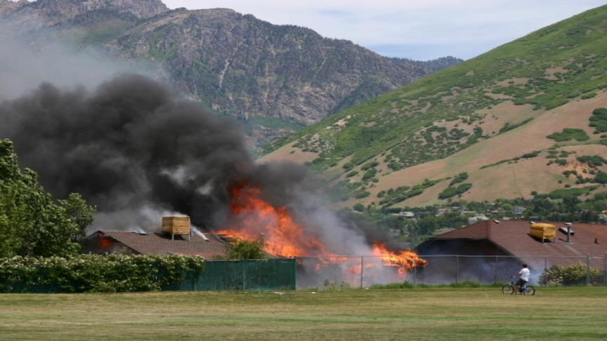 Home Burns in Sandy