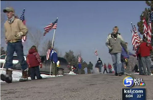 Mendon Posts Flags to Show Support of Fallen Soldier in Iraq