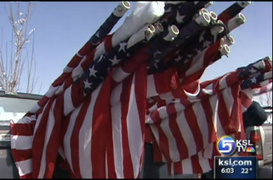 Mendon Posts Flags to Show Support of Fallen Soldier in Iraq