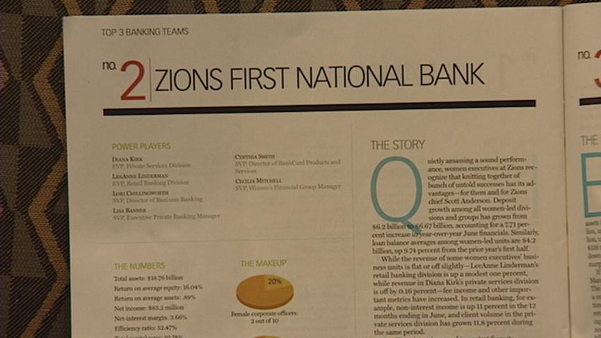 Zions Bank singled out for its women bankers