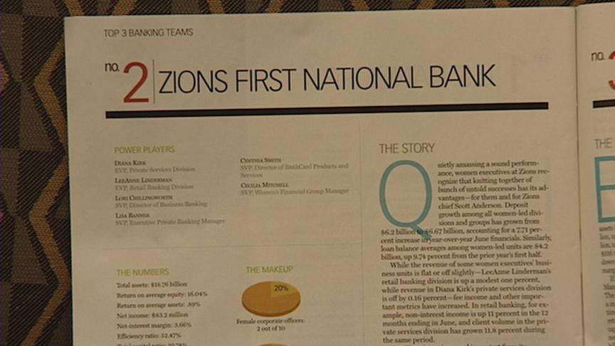 Zions Bank singled out for its women bankers
