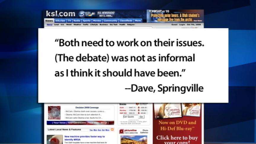 Utahns weigh in on 2nd Presidential Debate - part 1