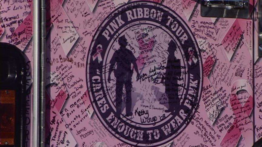 Pink fire truck makes stop in Utah to promote cancer awareness