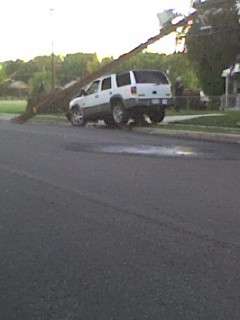 Drowsy driver hits power pole