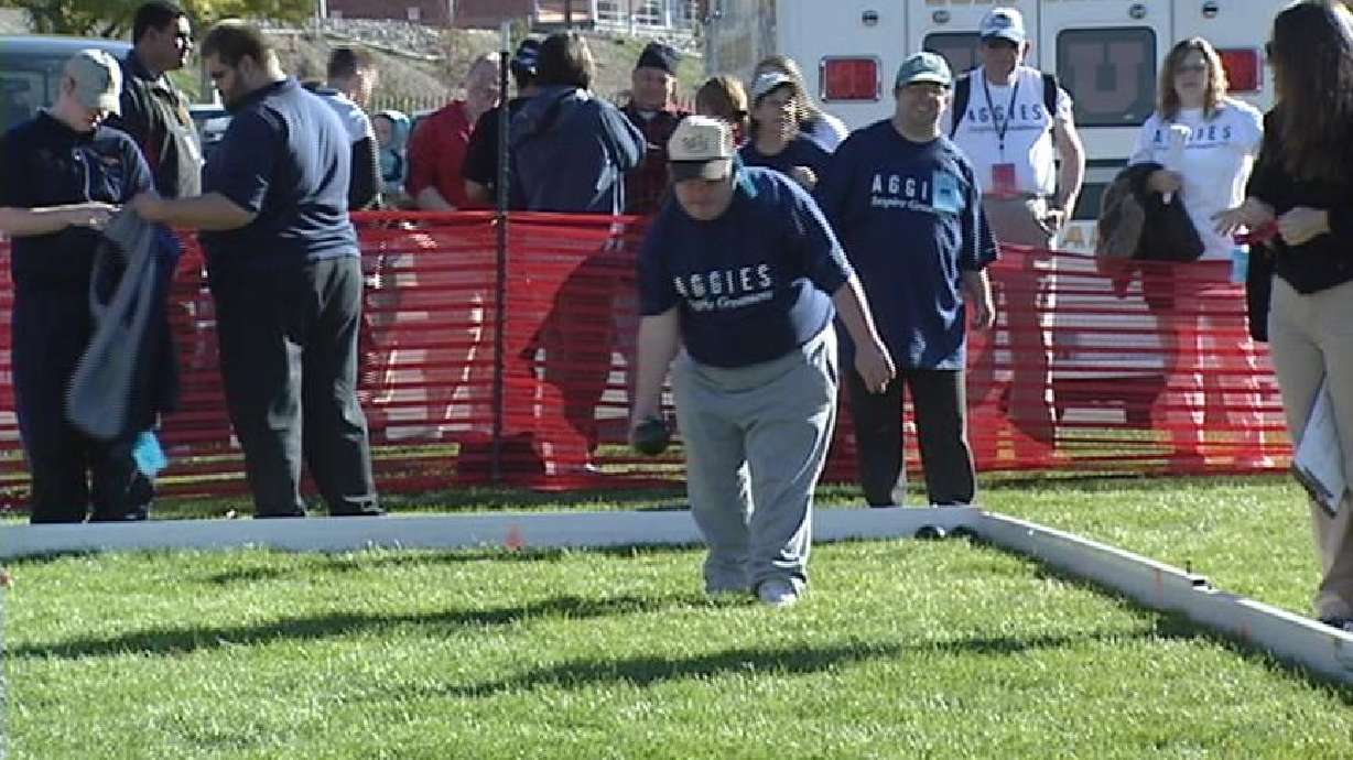 Special Olympians compete