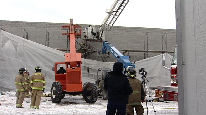 Construction Worker Rescued from Collapsed Scaffolding 