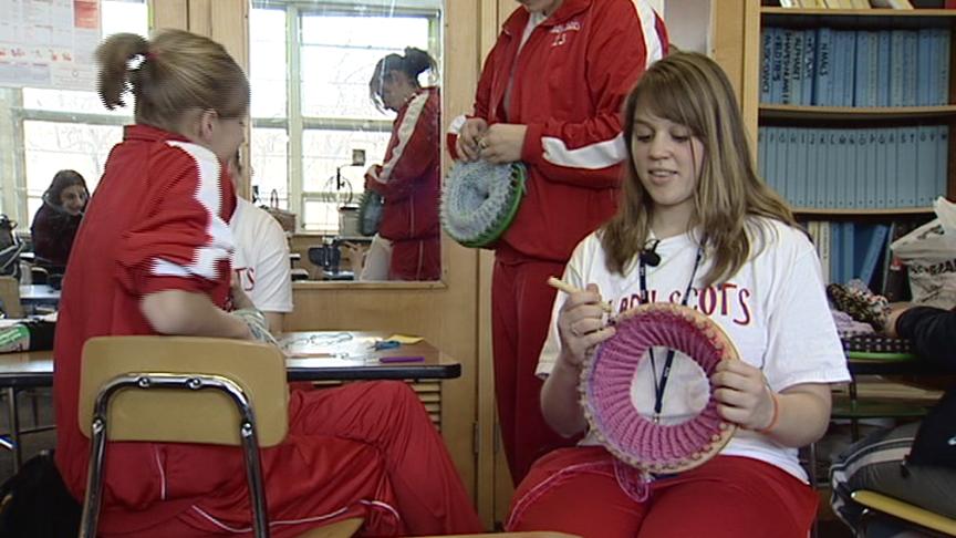 Students at Ben Lomond High Knit Hats for Kids