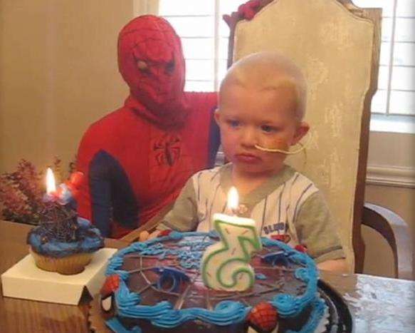 Spiderman helps Utah boy fight cancer