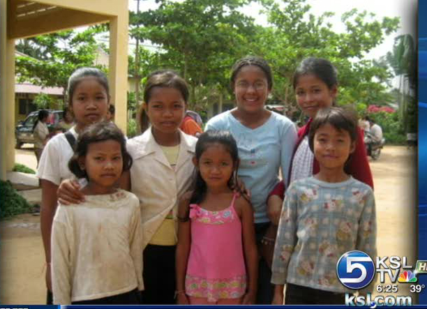 Girls get a High 5 for helping children in Cambodia