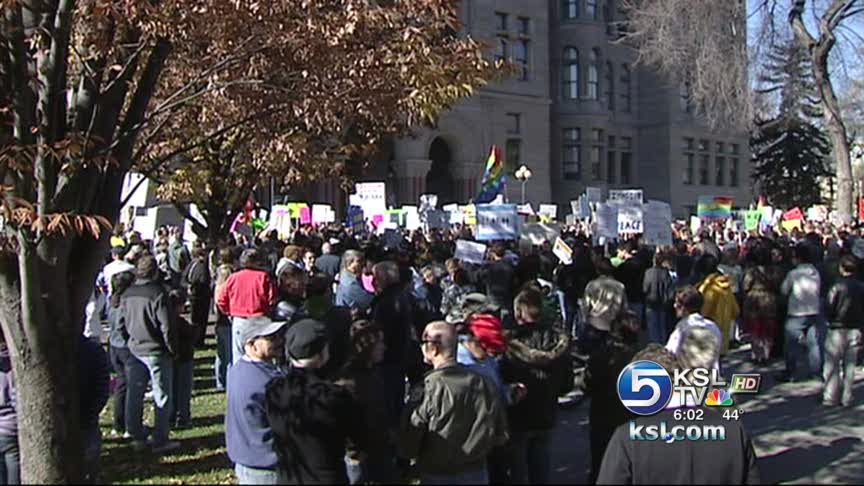 Rallies held for, against same-sex marriage