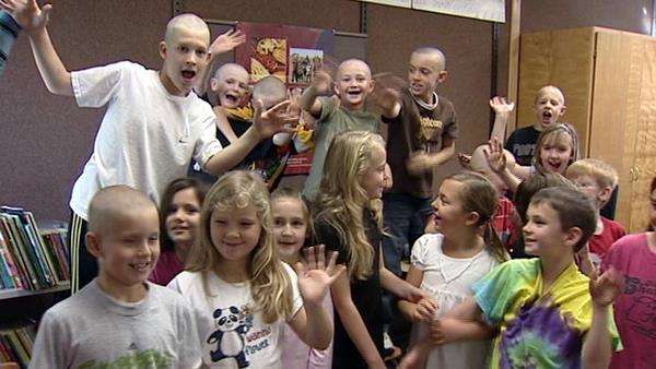 3rd-graders shave their heads to support classmate