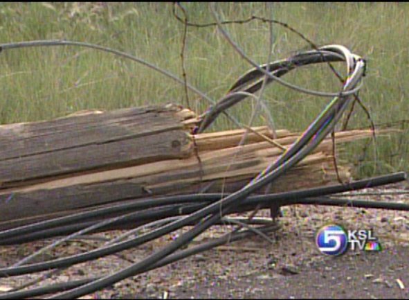 Truck Pulls Down Live Power Poles