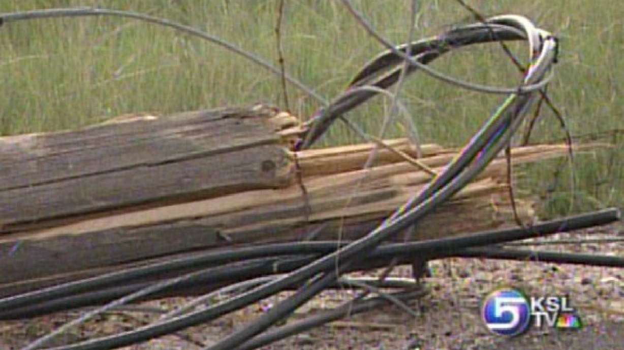 Truck Pulls Down Live Power Poles