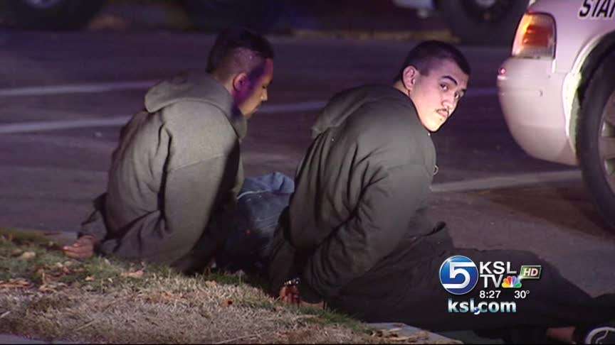 Car rolls following chase