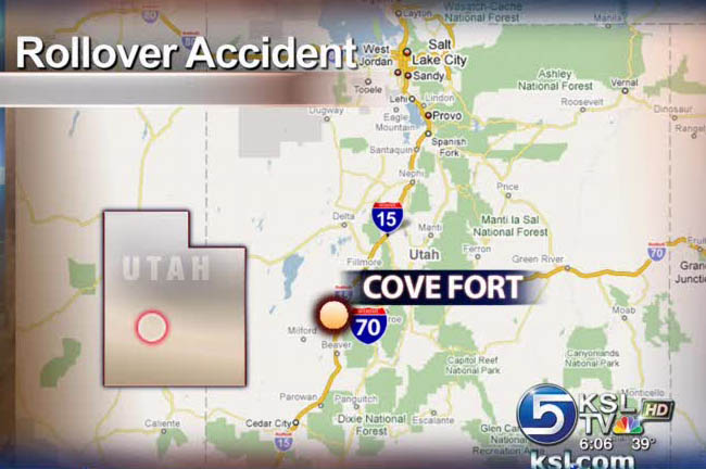 Rollover accident sends family members to hospital