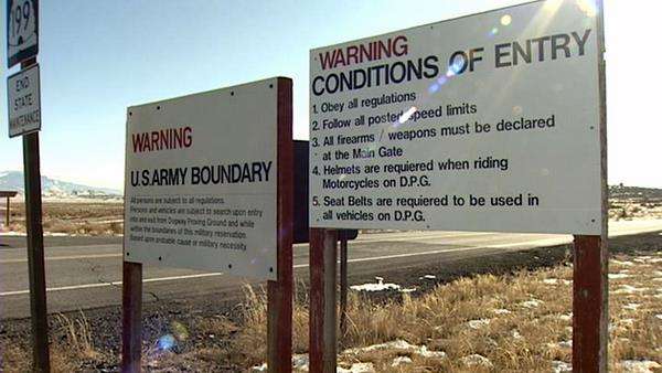 Warning at the U.S. Army Dugway Proving Ground