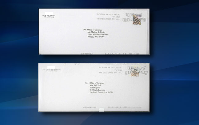 Reward offered for information on suspicious letters