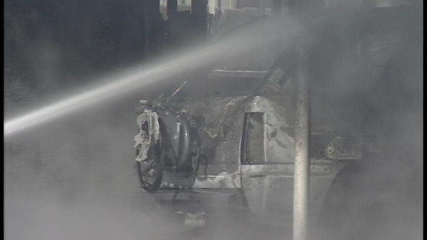 SUV Parked in Evacuted Apartment Complex Explodes